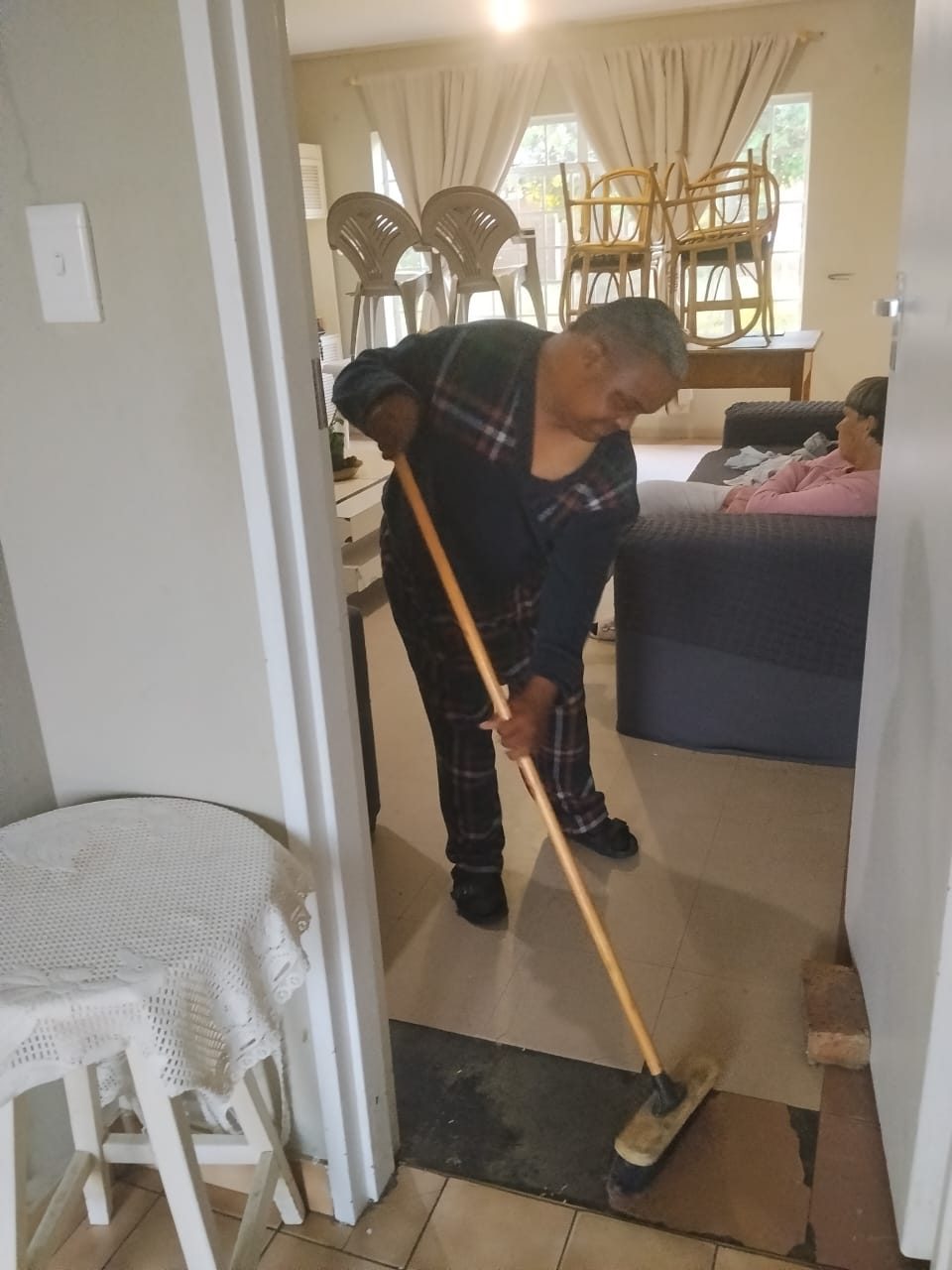Sweeping the floor